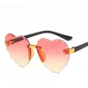 Lunettes de soleil mode coeur enfants enfants rétro mignon rose dessin animé lunettes de soleil cadre filles garçons bébé UV400 lunettes Lentes