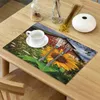 Chemin de Table 4/6 pièces ensemble tapis tournesol fleur ferme rustique imprimé serviette cuisine accessoires maison fête napperons décoratifs