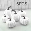 Dekoratif Çiçekler 6/12 PCS Beyaz Yapay Kabak Simülasyonu Sebze Sebze Şükran Günü Cadılar Bayram