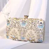 Evening Bag s Clutch Bag Party Purse Luxury Wedding for Bridal Exquisite Crystal Ladies Handbag Gold Black Blue Wallet 230729