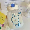 Water Bottles Cute Big Belly Straw Cup Cartoon Pattern Portable Girl Plastic Female Summer Drinking Ins Style