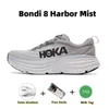 Hoka One Clifton 8 9 Hokas 런닝 슈즈 Bondi 남성 여성 흰색 해안 하늘 생생한 오렌지 전환 모래 에어리 블루 붉은 색 Carbo9SWM#