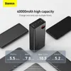 Mobiele telefoon Power Banks Baseus 40000 mAh Power Bank Externe batterij Grote capaciteit PD 22,5 W Snel opladen Camping Draagbare Powerbank voor iPhone Xiaomi L230824