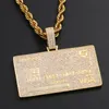 Joias de designer Joias finas de luxo placa de ouro 18k pingentes de prata personalizados cubanos