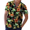 Men's Casual Shirts 2023 Stylish Clothing Spring Summer Top Hawaii Flower Printed Turndown Collar Short-sleeved