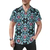 Men's Casual Shirts Floral Hippy Art Blouses Man Modern Design Summer Short Sleeve Custom Fashion Oversized Beach Shirt Gift Idea