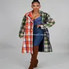 Abbigliamento etnico Stampa griglia Abiti africani per donna Dashiki Autunno Inverno Abbigliamento donna Abito Cappotto di stoffa di lana Elegante Africa182y