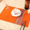 食事耐性PVC織物TPM-01の食事用の4つのプレースマットのテーブルマットセット