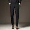 Strony Mężczyzn Sprężyste lato męskie garnitur Slim Business Office elastyczna talia Czarna szara klasyczna koreańskie spodnie Mężczyzna Plus 27 38 40 42 230729