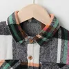 Kids Shirts FOCUSNORM 27Y Kids Girls Boys Causal Shirts Coats Outwears Long Sleeve Single Breasted Plaid Printed Turn Down Collar Jacket x0728