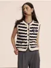 Pulls pour femmes ours broderie mode rayé tricot femmes pull gilet sans manches réservoir printemps dame décontracté Cardigans