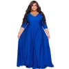 Robes De grande taille femmes soirée classique courbe Wrap col en v grande balançoire Maxi Vestidos De Verano Mujer 3xl 4xl 5xl 6xl