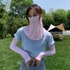 Sjaals Zijden Gezichtsmasker Sjaal Zon Bescherming Covers Vrouwen Met Oorlussen Outdoors Bandana Hoofdband Shawl Head Wraps