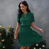 Party Dresses Lemon Gina Chiffon Pleated Summer Dress Fashion Fjärilsärm Söt för kvinnor 2023 V-Neck Robe Femme Mini