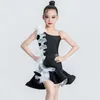 Stage Wear Summer Sleeveless Black Latin Dnace Dress Girls Performance Child Salsa Chacha Ballroom Dance Competition 8037