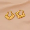 Oorringen Y2K Style Cubic Square Stainless Steel Hollow Rust Proof PVD Plated Gold Color Delicate Cast Sieraden