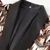 Herrenanzüge Blazer Herren Luxus Welle gestreift Gold Pailletten Blazer Jacke Schal Revers One Button Glänzend Hochzeit Party Anzug Jacken Abendessen Smoking Blazer 230729