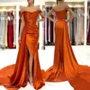 Off Shoulder Split Side High Sexy Oranje Galajurken 2022 Cap Sleeve Plus Size Paar Avondjurken BC11177 0615259Z