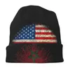 Berets Morocco Flag Autumn Spring Hats American USA Tree Roots Thin Hat Bonnet Hipster Skullies Beanies Caps Men Women's Earmuffs