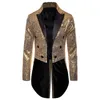 Men's Suits Blazers Shiny Gold Sequins Glitter Men's Tailcoat Suit Jacket Male Double Breasted Wedding Groom Tuxedo Men's Blazer Party Stage Costume 230729