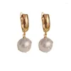 Oorringen Vintage Zirkoon Parel Bengelen Voor Vrouwen Hoge Kwaliteit Verdikte 14K Vergulde Opknoping Drop Earring Bruiloft Sieraden 2023