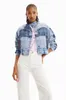 Womens Jassen Originele Spaanse Unieke Patchwork Pailletten Geborduurde Denim Jas mismatched 23 Jaar 230729