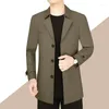 Płaszcz męski płaszcz męski dla mężczyzn High-end jesienne i zimowe cienki płaszcz z High Street Japan Style Long Tacets Modna odzież