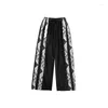 Calça masculina Bandana Sweatpants Masculino Hip Hop Perna larga Sweat Pant Oversized Straight Trousers Masculino Streetwear 2023 Primavera Outono