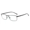Solglasögon män myopia glasögon med grad 0 till -6.0 anti blått ljus läsning full rostfritt stålverksamhet