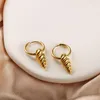 Hoop Earrings Croissant Cute For Female Women Girl Stainless Steel PVD Gold Plated Vintage Hiphop Wholesale Antiallergic Jewelry