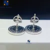 Bijoux de créateur micro pave 925 argent sterling glacé bijoux vvs laboratoire cultivé diamant moissanite boucles d'oreilles en argent sterling