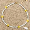 Ras du cou élégant blanc Imitation perle perles clavicule chaîne collier pour femmes bijoux collier 2023