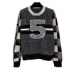 Женские свитера, дизайнерские дизайнерские модные теплые женские свитера, высококачественный черно-белый жаккардовый свободный удобный индивидуальный шерстяной топ RGCK