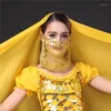 Stage Wear Belly Dance Adult Children's Veil Plum Sequins Accessories Live Show Prop Mask Scarf