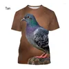 Hommes t-shirts 2023 Pigeon 3D T-shirt mode décontracté à manches courtes été Harajuku Animal oiseau imprimer