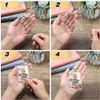 장식용 꽃 화환 30pcs 명확한 아크릴 키 체인 블랭크 사각형 노래 키인 커스텀 비닐 및 DIY 태그를위한 투명 링 230729