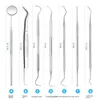 Juegos de herramientas de mano profesionales 4 5 uds herramientas para Kit de raspador de dientes pastas dentales de acero inoxidable dentista Seek Mirror Instruments292h