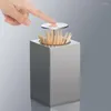 Storage Bottles Press Holder 304 Stainless Steel Portable European Toothpick Can Automatically Out Box