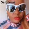 نظارة شمسية فريدة من نوعها Y2K للنساء العلامة التجارية للأزياء جولة Cat Eye Sun Glasses Men Hip Hop Big Shades Black Gafas