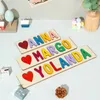 Decorative Flowers Wreaths Personalized Custom First Name Wooden Puzzle Toys For Toddlers Gifts Kids Baby Toy Boy girl DIY Gift 230729