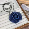 Tour de cou gothique Vintage Denim tissu Collier pour femmes grande fleur colliers corde chaîne Bijoux cadeau Bijoux Collier