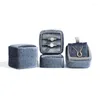 Jewelry Pouches 1pcs Cross Border Velvet Ring Box Round Corner Pendant Earring Packaging In Stock