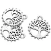 Ny design 300 PCS Tree of Life Charms Antik Silver Tone 2 Sided bara Lovely 240D