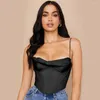 Women's Tanks Sexy Sling Corset Pile Collar Strapless Vest Tops Sleeveless Mini Bodysuits Fashion Party Club Women LM024