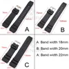 Watch Bands Silicone Watchbands 18 20 22mm Men Black Sports Diving Rubber Watch Strap Silver Stainless Steel Buckle 230729