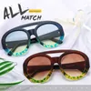 Lunettes de soleil Uv400 Double faisceau mode personnalité lunettes plein cadre rond clair et lumineux accessoires vestimentaires