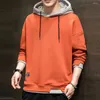 Felpe con cappuccio da uomo con coulisse elegante pullover stile coreano primavera felpa con cappuccio streetwear colori a contrasto per il lavoro