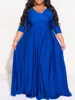 Robes De grande taille femmes soirée classique courbe Wrap col en v grande balançoire Maxi Vestidos De Verano Mujer 3xl 4xl 5xl 6xl