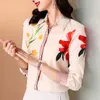 Camicette da donna Elegante camicetta con stampa floreale Donna Primavera Autunno Camicia casual a maniche lunghe con bottoni Carriera Stile OL Top Donna Lavoro d'ufficio