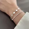 Link Bracelets Double Layer Heart Y2k For Girls Stacking Romantic Short Chain On Hand 2000s Aesthetic Bangle Women Jewelry KDH002